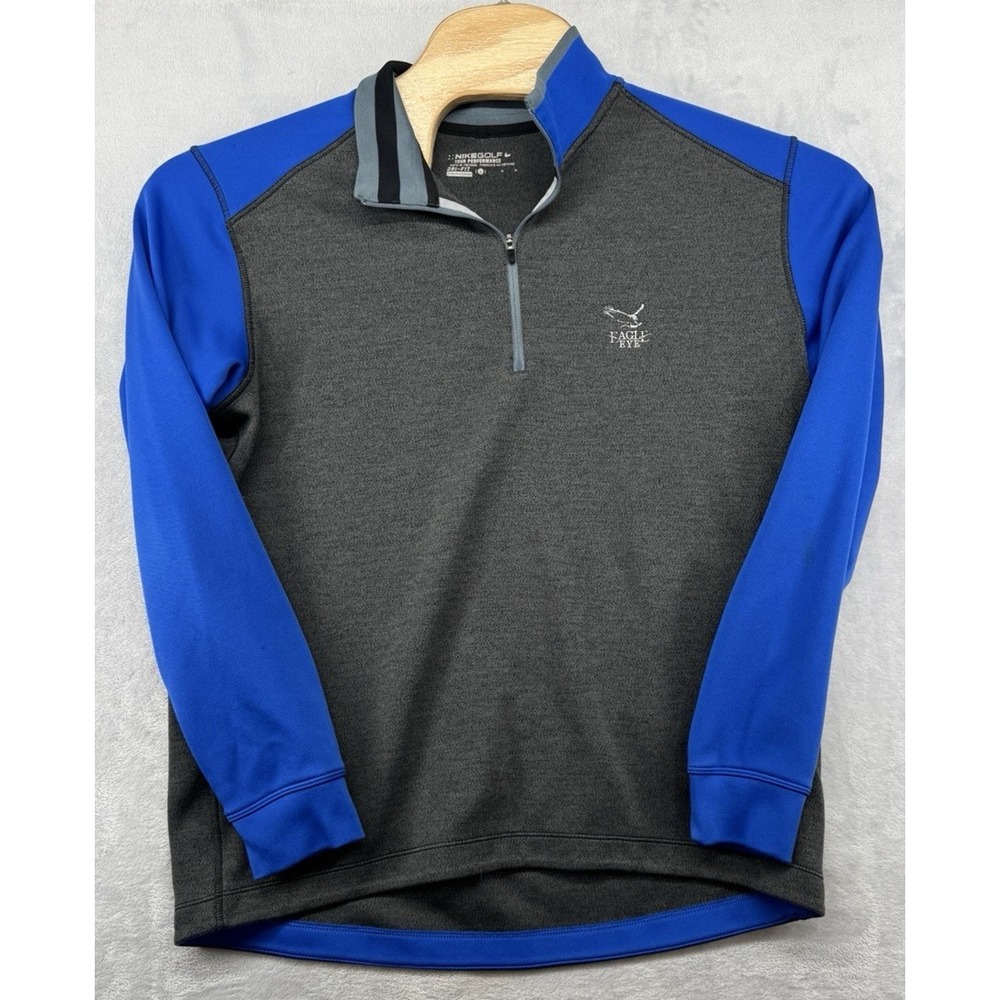 Nike Tour Peformance Eagle Eye Golf Club 1/4 Zip Long Sleeve‎ Gray Blue Men's L
